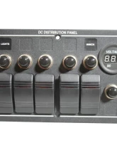 Bulldog Winch 5-Switch Voltmeter Panel W/Breakers Black                                     - 20267 - Image 3