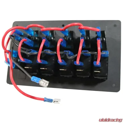 Bulldog Winch 5-Switch Voltmeter Panel W/Breakers Black - 20267