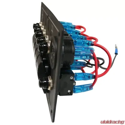 Bulldog Winch 5-Switch Voltmeter Panel W/Breakers Black - 20267