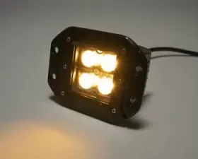 Southern Truck 2.0 Inch Square Cree LED Flood Flush Mount Light, Single Unit, Chrome Series Amber/White Includes Hardware, Harness Sold Separately