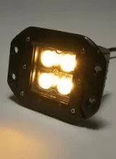 Southern Truck 2.0 Inch Square Cree LED Flood Flush Mount Light, Single Unit, Chrome Series Amber/White Includes Hardware, Harness Sold Separately                                     - 77910 - Image 2