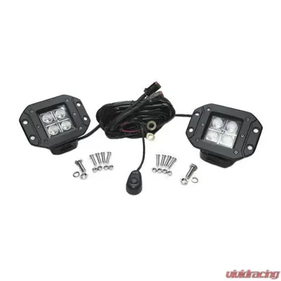 Southern Truck 2.0 Inch Square Flush Mount Cree LED Lights Pair Chrome Series White/Amber W/Harness 79903 - 77910K