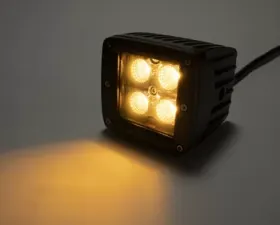 Southern Truck 2.0 Inch Square Cree LED Flood Cube Light Single Unit Chrome Series Amber/White Includes Hardware Harness Sold Separately