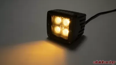 Southern Truck 2.0 Inch Square Cree LED Flood Cube Light Single Unit Chrome Series Amber/White Includes Hardware Harness Sold Separately - 77911
