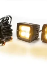 Southern Truck 2.0 Inch Square Cube Cree LED Lights Pair Chrome Series White/Amber W/Harness 79903                                     - 77911K - Image 2