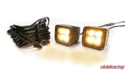 Southern Truck 2.0 Inch Square Cube Cree LED Lights Pair Chrome Series White/Amber W/Harness 79903 - 77911K