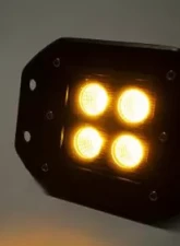 Southern Truck 2.0 Inch Square Cree LED Flood Flush Mount Light, Single Unit, Black Series Amber/White Includes Hardware, Harness Sold Separately                                     - 77915 - Image 2