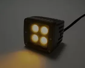 Southern Truck 2.0 Inch Square Cree LED Flood Cube Light Single Unit Black Series Amber/White Includes Hardware, Harness Sold Separately