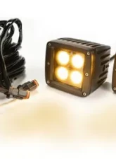 Southern Truck 2.0 Inch Square Cube Cree LED Lights Pair Black Series White/Amber W/Harness 79903                                     - 77916K - Image 2