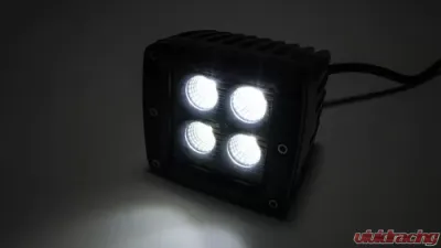 Southern Truck 2.0 Inch Square Cree LED Flood Cube Light Single Unit Black Series Amber/White Includes Hardware, Harness Sold Separately - 77916