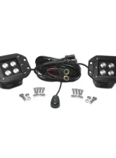 Southern Truck 3.0 Inch Square Flush Mount Cree Flood Beam LED Lights Pair Black Series W/Harness 79903                                     - 79915K - Image 4