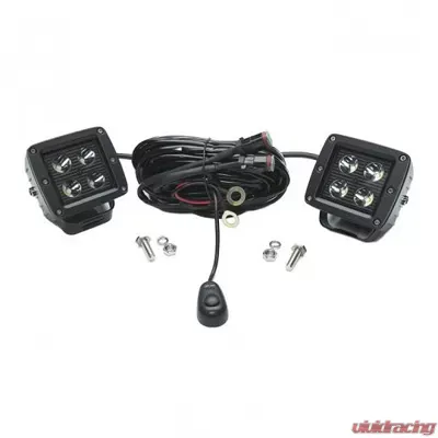 Southern Truck 3.0 Inch Square Cube Cree Spot Beam LED Lights Pair Black Series W/Harness 79903 - 79916K