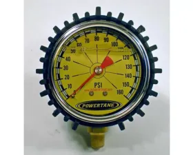 Power Tank Tire Inflator Gauge Liquid Filled 2.5 Inch 0-160 PSI 1/8 Inch Lower Stem Includes Rubber Cover