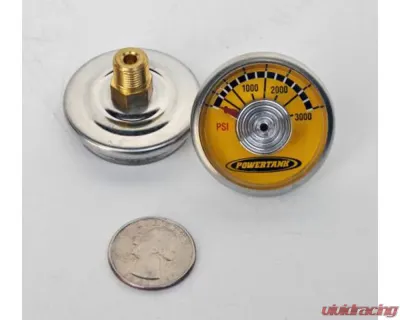 Power Tank Spiral Gauge 3000 PSI 1/8 Inch NPT Back Stem - GAU-P03K