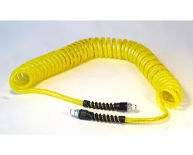 Power Tank Air Hose 30 Foot Coiled 1/4 Inch NPT Male Thread Superflex High Pressure Yellow