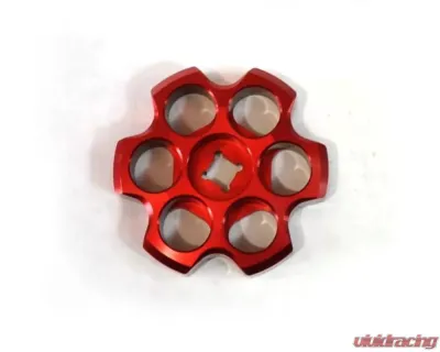 Power Tank Aluminum Tank Knob Six Shooter Racer Red - VLV-5008-RD