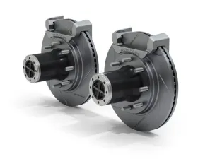 TeraFlex Front 8-Lug Full-Float Locking Hub Conversion Kit w/ Performance Slotted Rotors Jeep Wrangler JK 2007-2018