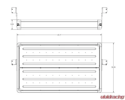 TeraFlex Wasatch Rear Cargo Rack Silver Rails Jeep Wrangler JKU 2007-2018 - 4820000