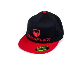 TeraFlex Premium FlexFit Two Tone Flat Visor Hat Black Small|Medium