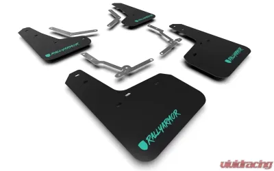 Rally Armor Black UR Mud Flap w/ Altered Teal Logo Ford Focus 2012-2019 - MF27-UR-BLK/TL-X
