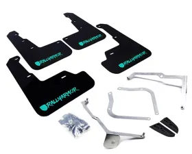 Rally Armor Black UR Mud Flap w/ Teal Altered Font Logo Subaru WRX/STI (Sedan ONLY) 2015-2021
