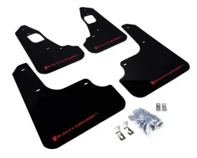 Rally Armor UR Rally Mud Flap Set Black w/Red Logo Mitsubishi EVO X 08-15
