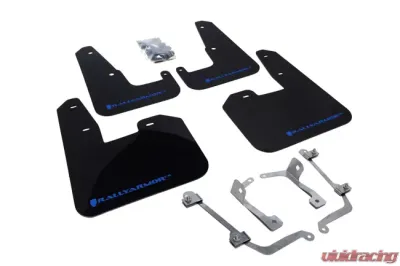 Rally Armor UR Mud Flap Set Black w/Blue Logo Subaru STI 08-22 | WRX 11-22 - MF15-UR-BLK/BL