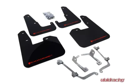 Rally Armor UR Mud Flap Set Black w/Red Logo Subaru STI 08-22 | WRX 11-22 - MF15-UR-BLK/RD