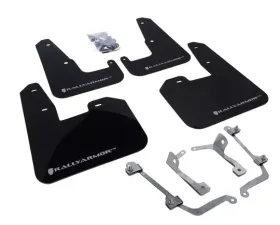 Rally Armor UR Mud Flap Set Black w/Silver Logo Subaru STI 08-22 | WRX 11-22