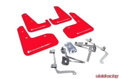 Rally Armor UR Mud Flap Set Red w/White Logo Subaru WRX | STI 11-22 - MF19-UR-RD/WH