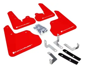 Rally Armor UR Mud Flap Set Red w/White Logo Subaru Impreza 12-16