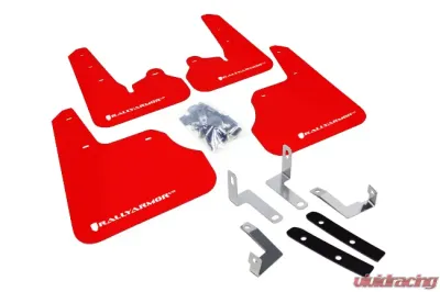Rally Armor UR Mud Flap Set Red w/White Logo Subaru Impreza 12-16 - MF22-UR-RD/WH