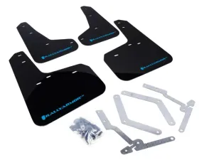 Rally Armor UR Mud Flap Set Black w/Light Blue Logo Ford Focus ST | RS 12-19