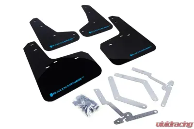 Rally Armor UR Mud Flap Set Black w/Light Blue Logo Ford Focus ST | RS 12-19 - MF27-UR-BLK/NB