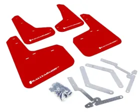 Rally Armor UR Mud Flap Set Red w/White Logo Ford Focus ST | RS 12-19