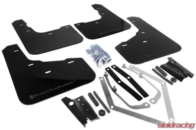 Rally Armor UR Mud Flap Set Black w/Grey Logo Ford Fiesta ST 14-19 - MF29-UR-BLK/GRY