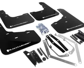 Rally Armor UR Mud Flap Set Black w/White Logo Ford Fiesta ST 14-19