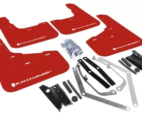 Rally Armor UR Mud Flap Set Red w/White Logo Ford Fiesta ST 14-19