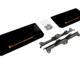 Rally Armor UR Front Mud Flap Set Black w/Orange Logo Polaris Slingshot 15-16