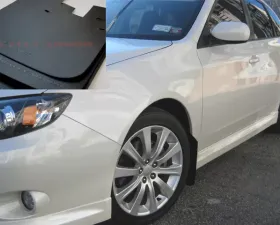 Rally Armor Basic Mud Flap Set Black w/Black Logo Subaru WRX 08-11