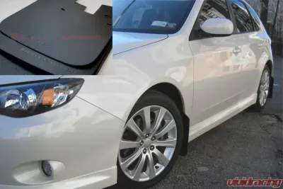 Rally Armor Basic Mud Flap Set Black w/Black Logo Subaru WRX 08-11 - MF6-BAS-BLK