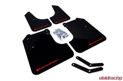 Rally Armor UR Rally Mud Flap Set Black w/Blue Logo Subaru WRX 08-11 - MF6-UR-BLK/BL