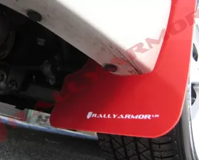 Rally Armor UR Rally Mud Flap Set Red w/White Logo Subaru WRX 08-11
