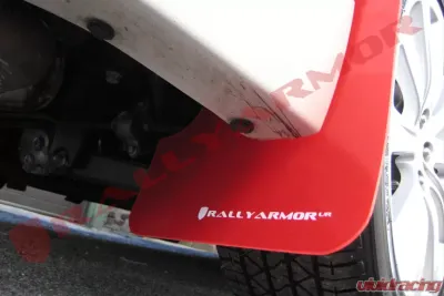Rally Armor UR Rally Mud Flap Set Red w/White Logo Subaru WRX 08-11 - MF6-UR-RD/WH
