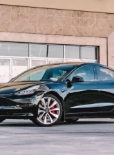 Rally Armor Black UR Mud Flap with Red Logo Tesla Model 3 2017+                                     - MF62-UR-BLK/RD - Image 6