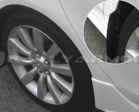 Rally Armor Basic Mud Flap Set Black w/Black Logo Mitsubishi Lancer 07-16