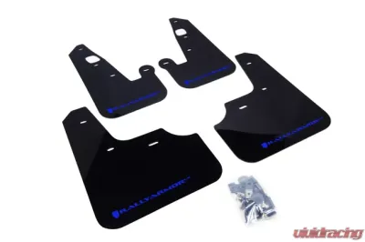 Rally Armor UR Rally Mud Flap Set Black w/Blue Logo Mitsubishi Lancer 07-17 - MF8-UR-BLK/BL