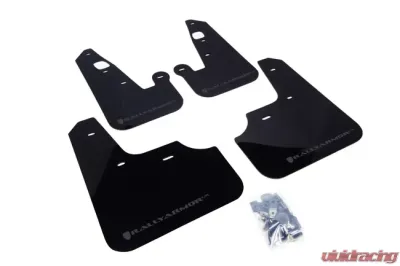 Rally Armor UR Rally Mud Flap Set Black w/Grey Logo Mitsubishi Lancer 07-17 - MF8-UR-BLK/GRY