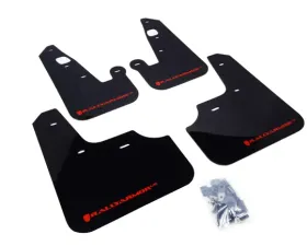 Rally Armor UR Rally Mud Flap Set Black w/Red Logo Mitsubishi Lancer 07-17