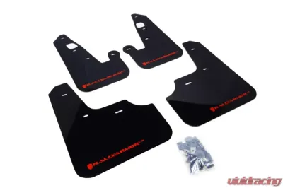 Rally Armor UR Rally Mud Flap Set Black w/Red Logo Mitsubishi Lancer 07-17 - MF8-UR-BLK/RD